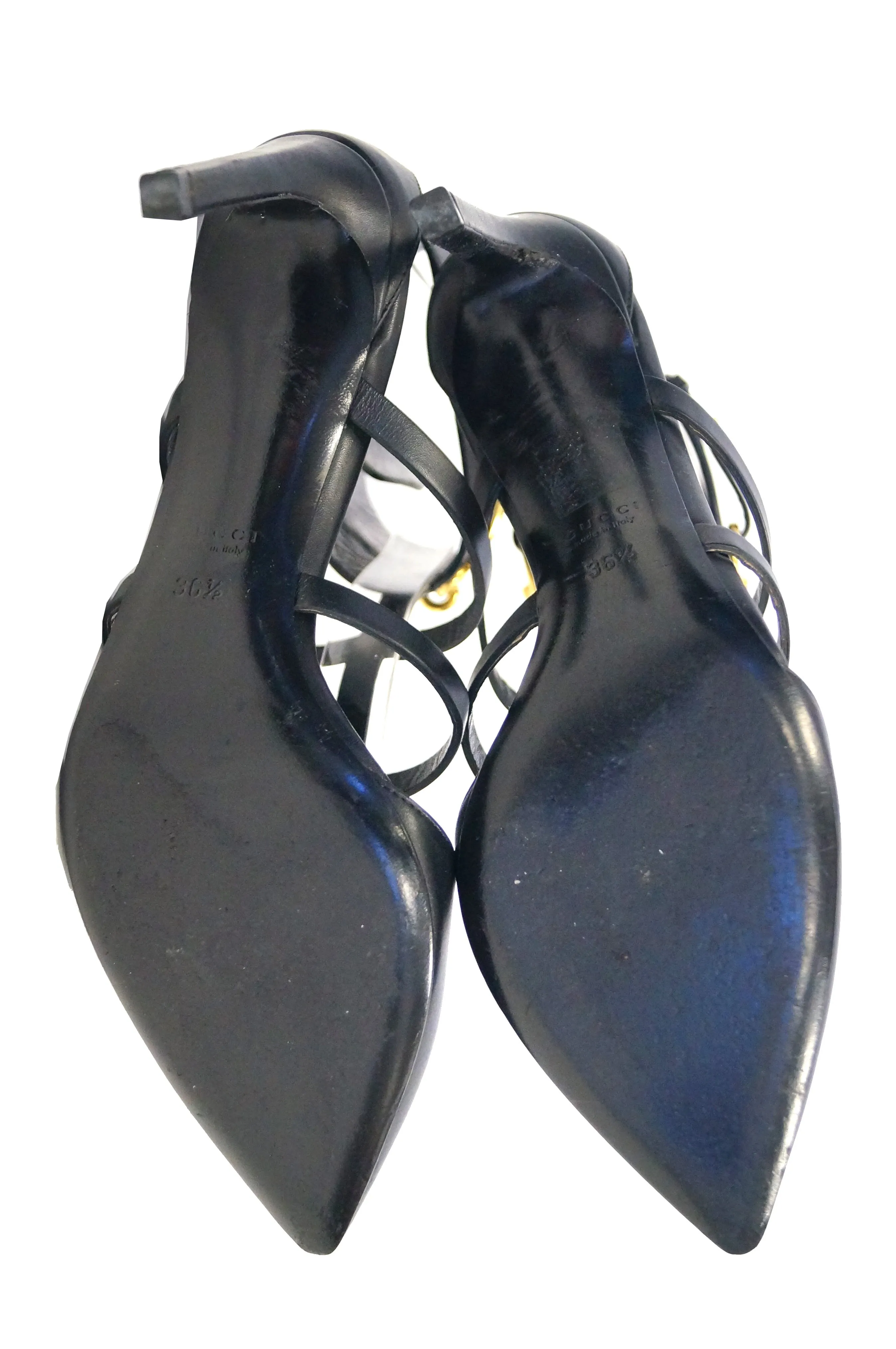 Tom Ford for Gucci Black Ankle Strap with Horsebit Logo Heels, 2000s
