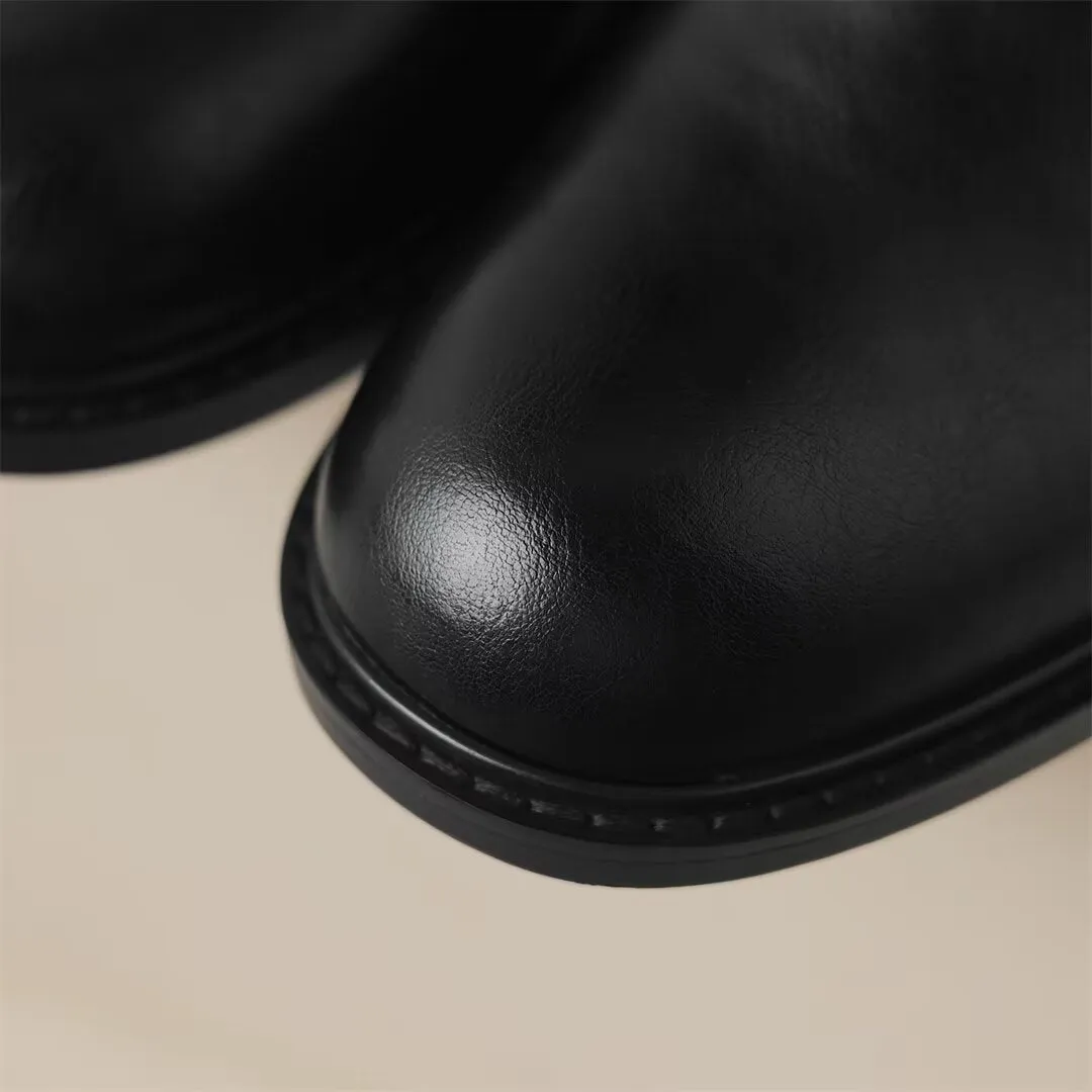 Urban Style Mid-Calf Leather Boots